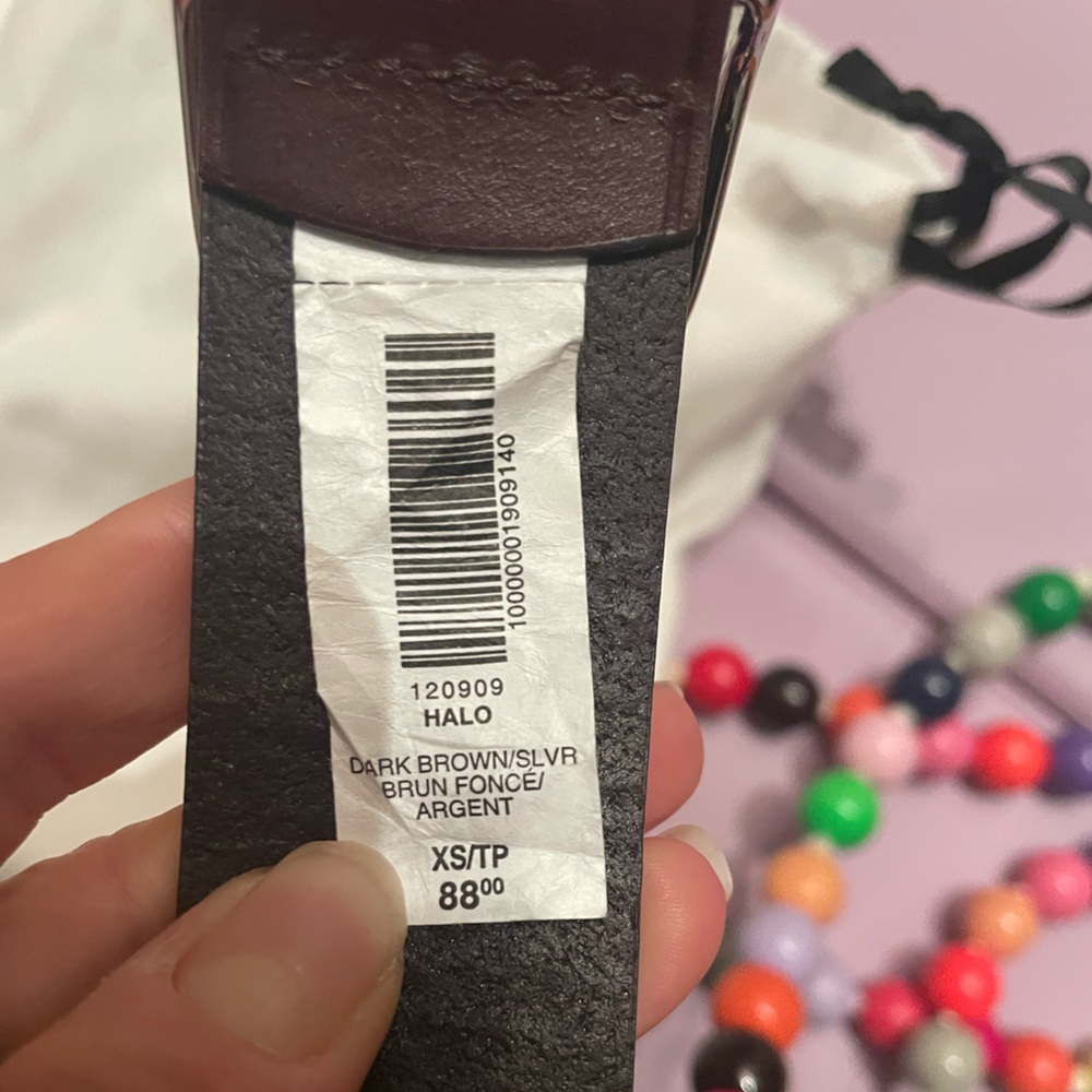 Aritzia Halo Dark Brown Silver Belt sz. XS Sold Out - Picture 6 of 8